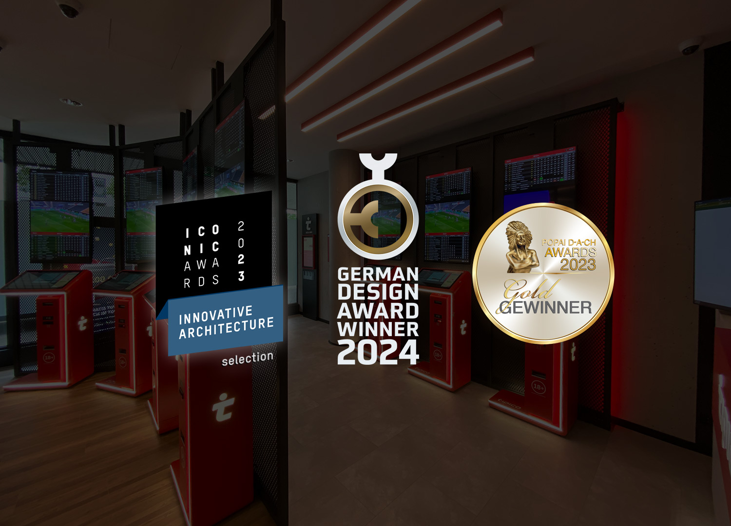 Award Siegel: POPAI D-A-CH Award, German Design Award, Iconic Award