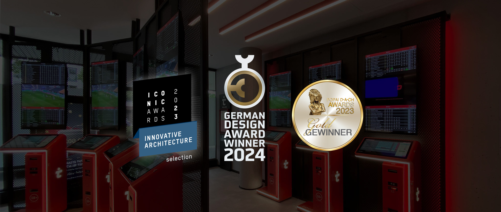 Award Siegel: POPAI D-A-CH Award, German Design Award, Iconic Award