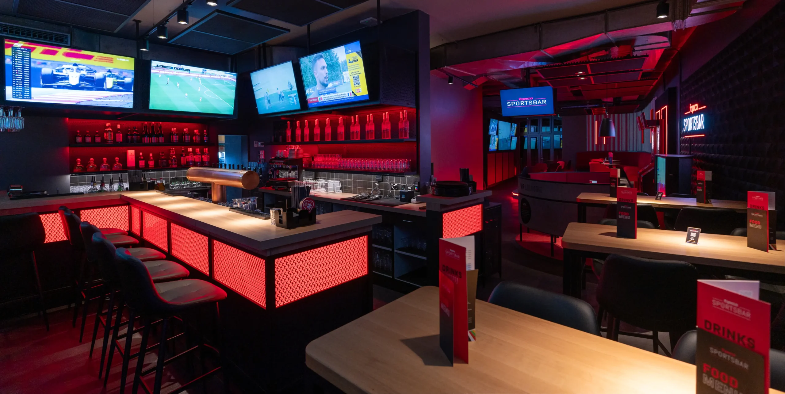 Blick in die Tipico-Sportsbar, Gesamtübersicht
