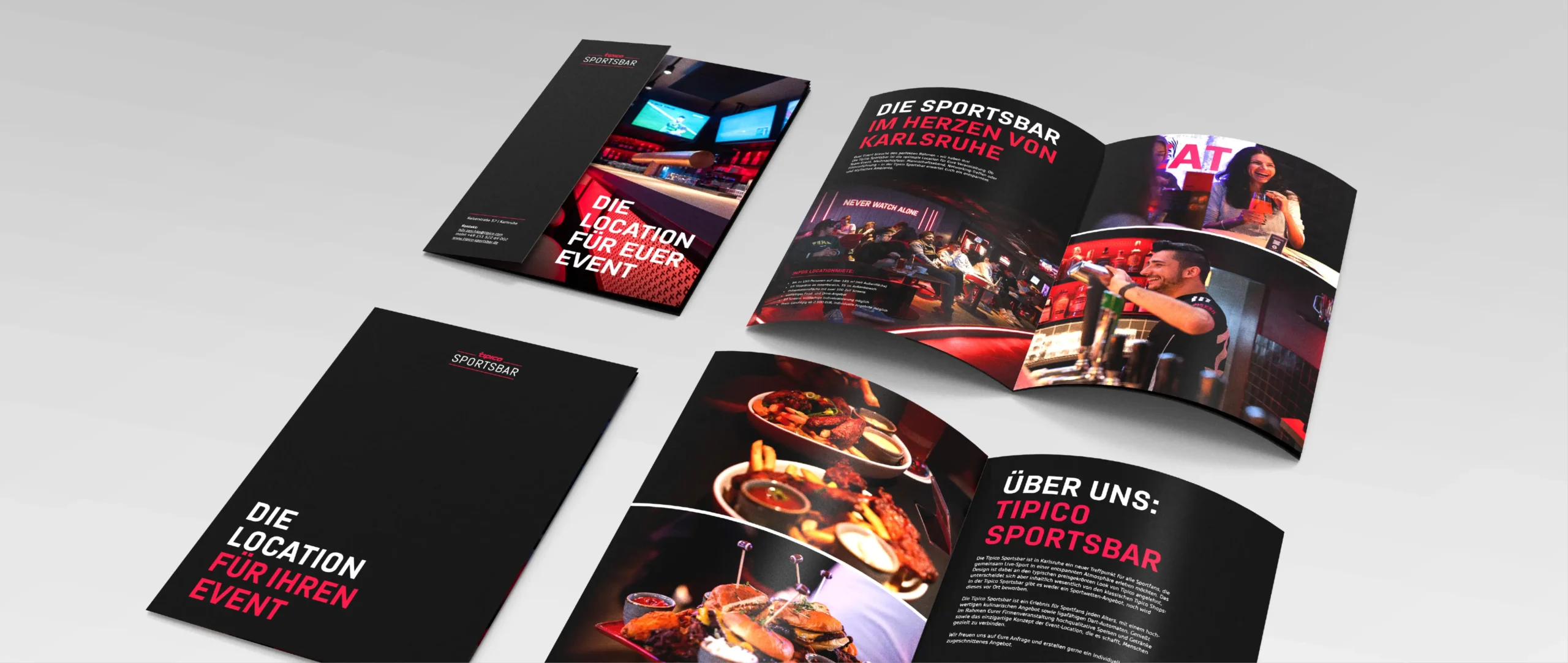 Prospekt Sportsbar: Grafikdesign von Preussisch Portugal