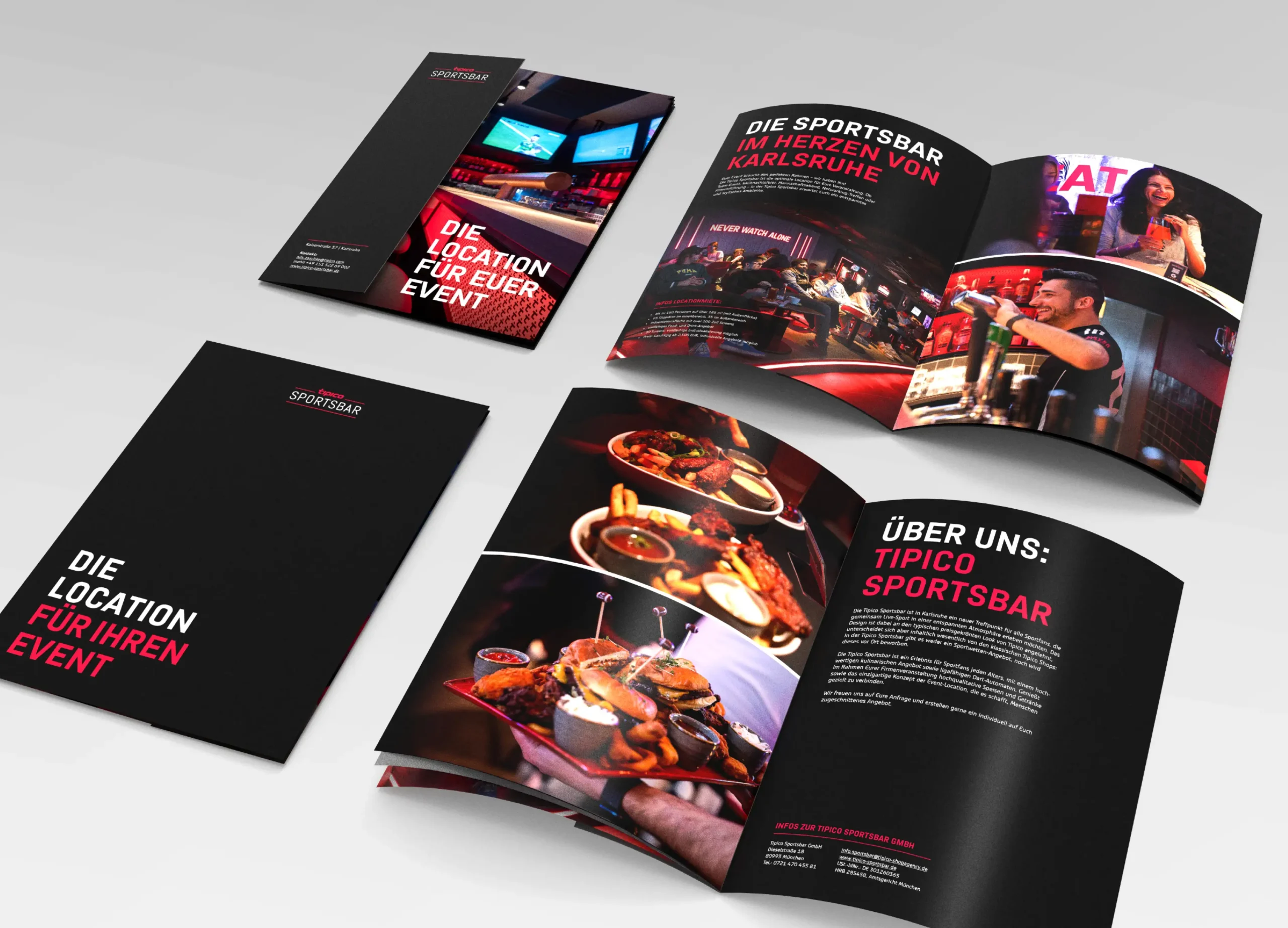 Prospekt Sportsbar: Grafikdesign von Preussisch Portugal